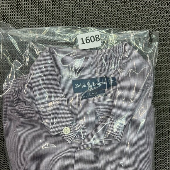 Ralph Lauren Blake XL Button-Down Shirt Purple White Checkered Pattern Cotton - Picture 7 of 7